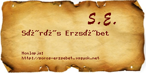 Sörös Erzsébet névjegykártya